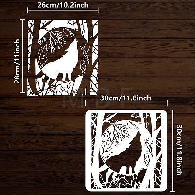 PET Hollow Out Drawing Painting Stencils DIY-WH0391-0406-1