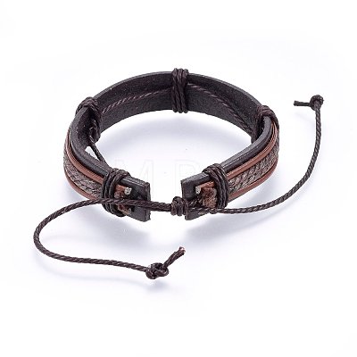 Leather Cord Bracelets BJEW-F347-09-1