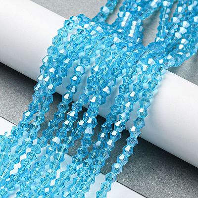 Transparent Electroplate Glass Beads Strands EGLA-A039-T3mm-A19-1