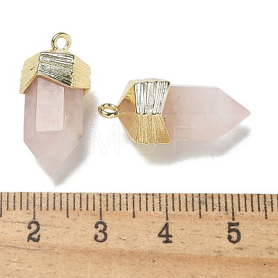 Natural Rose Quartz Faceted Pendants G-G181-03G-04-1