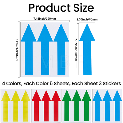 20Sheets 4 Colors Paper Self-Adhesive Arrows Guide Label Stickers DIY-GF0014-48-1