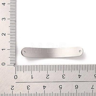 304 Stainless Steel Brushed Curved Rectangle Connector Charms STAS-R222-03P-1
