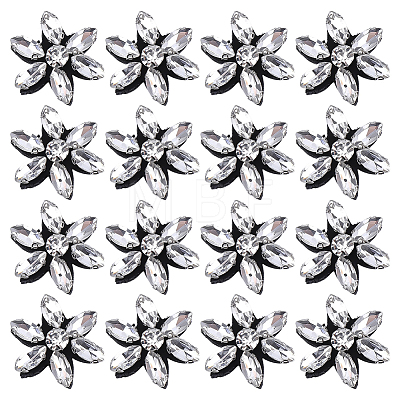 16Pcs Glass Sew On Patches PATC-FG0003-86A-1