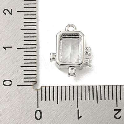 Rectangle Rack Plating Brass Micro Pave Cubic Zirconia Charms KK-P277-23P-01-1