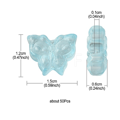 50Pcs Transparent Glass Bead GLAA-FS0001-75-1