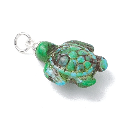Dyed Synthetic Turquoise Pendants PALLOY-JF05144-01-1