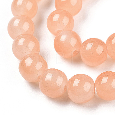 Imitation Jade Glass Beads Strands DGLA-S076-8mm-28-A-1