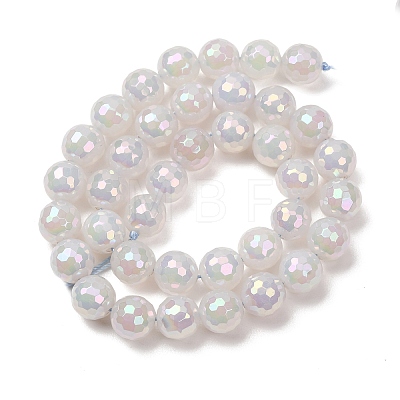 Electroplated Natural Agate Beads Strands G-B191-A07-10mm-01-1