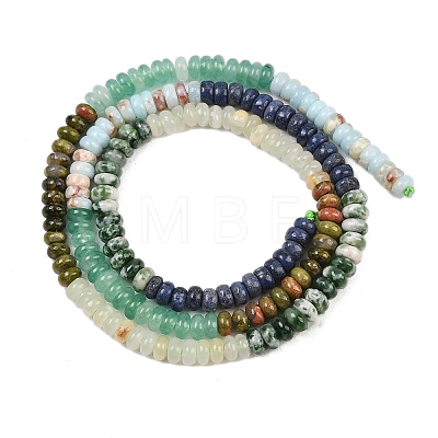 Natural Green Spot Stone & Dyed White Jade & Unakite & Lapis Lazuli & Quartz & Synthetic Shoushan Stone Beads Strands G-Z135-C04-2x4mm-1