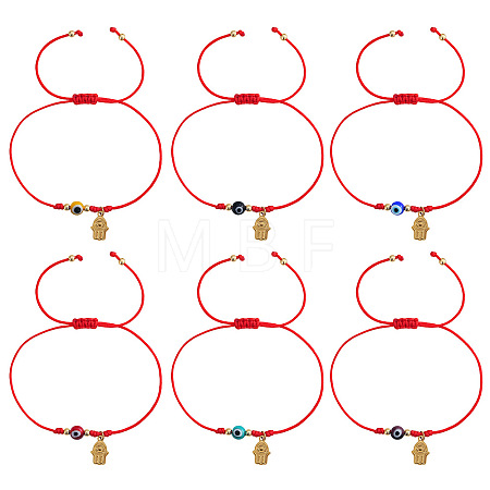 6Pcs Glass Evil Eye Beaded Braided Bracelet Sets ID6668-7-1