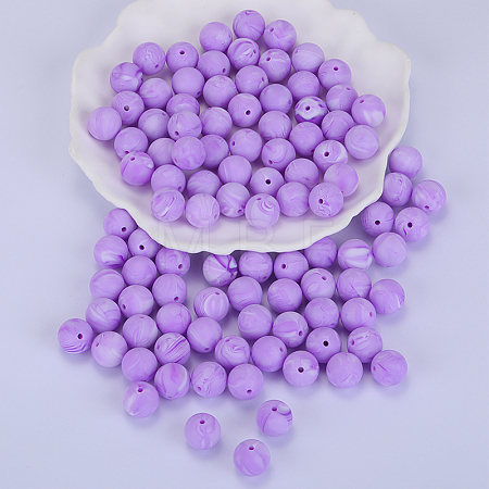 Round Silicone Focal Beads SI-JX0046A-68-1