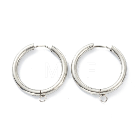 Tarnish Resistant 201 Stainless Steel Huggie Hoop Earring Findings STAS-P283-01M-P-1