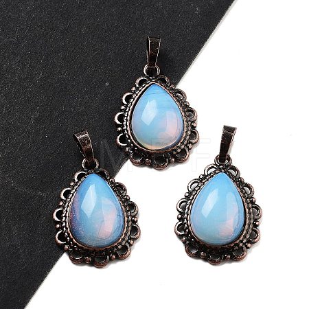 Synthetic Opalite Teardrop Pendants G-K363-01R-06-1