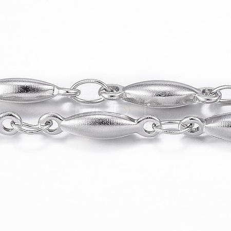 Tarnish Resistant 304 Stainless Steel Bar Link Chains CHS-H009-18P-1