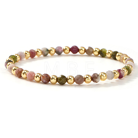 Natural Tourmaline Beaded Stretch Bracelets TU5709-15-1
