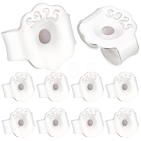 6 Pairs 925 Sterling Silver Friction Ear Nuts STER-BBC0009-59-1