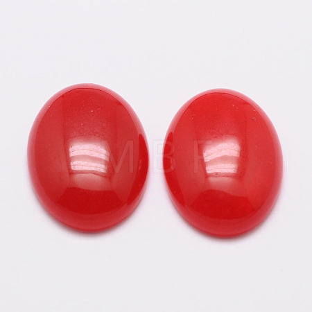 Dyed Oval Natural Jade Cabochons G-K021-14x10mm-07-1