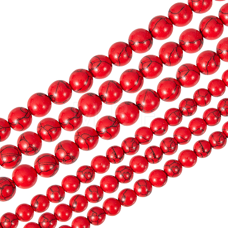 2 Strands 2 Styles Synthetic Turquoise Beads Strands G-PH0003-48B-1