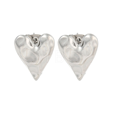 Non-Tarnish Heart 304 Stainless Steel Ear Studs EJEW-L290-025P-1