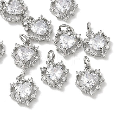 SHEGRACE Valentine's Day Brass Clear Cubic Zirconia Charms XGRQ4G760-688P-1