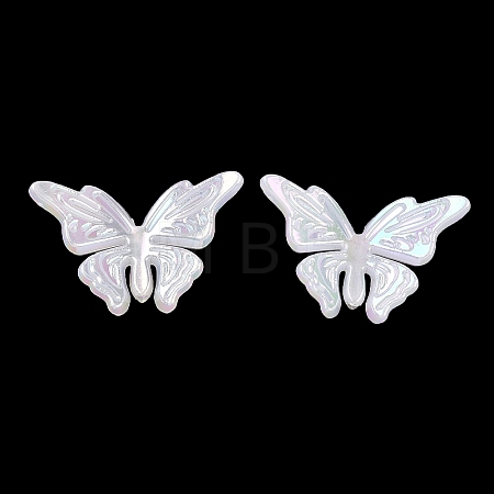 Plating Opaque Acrylic Imitation Shell Beads OACR-P039-02A-1
