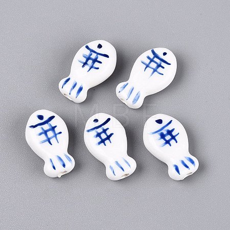 Handmade Porcelain Ceramic Beads PORC-Q005-06D-1