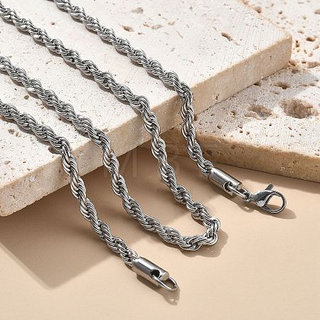 Brass Rope Chain Necklaces for Men Women NJEW-G160-09P-1
