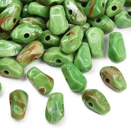Opaque Acrylic European Beads OACR-G064-10B-1