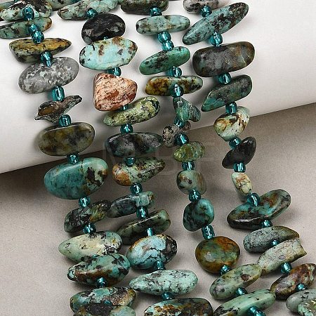 Natural African Turquoise(Jasper) Beads Strands G-K393-B01-1