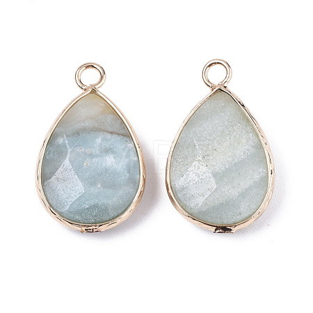Natural Flower Amazonite Pendants G-R471-01-1
