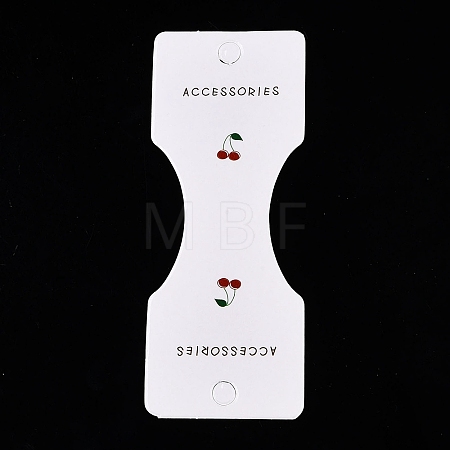 Folding Cherry Pattern Paper Jewlery Display Cards for Necklaces CDIS-T004-23-1