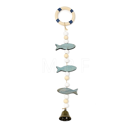 1Pc Coastal Nautical Wood Hanging Decor WD-XCP0001-08-1