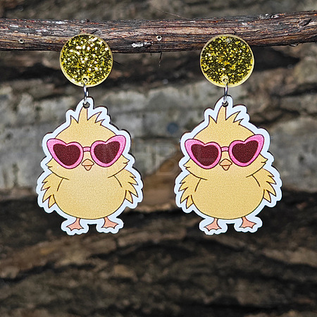 Easter Acrylic Dangle Stud Earrings FS-WGDF39A-04-1