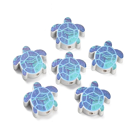 Ocean Printed Wood Beads WOOD-D289-03B-1
