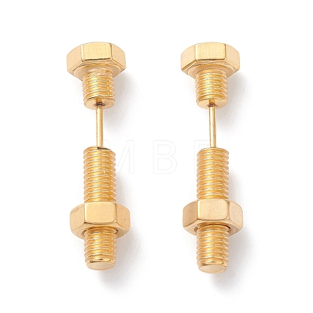 304 Stainless Steel Screw Bolt Ear Taper Stretcher for Woman Men EJEW-F312-08G-1