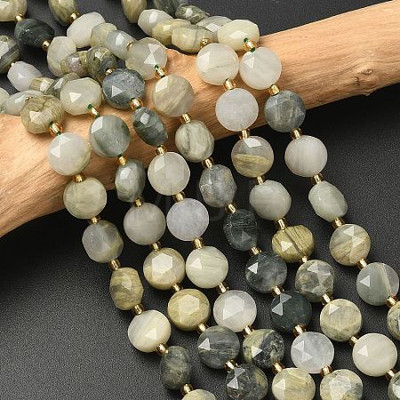 Natural Green Rutilated Quartz Beads Strands G-C116-A145-01-1