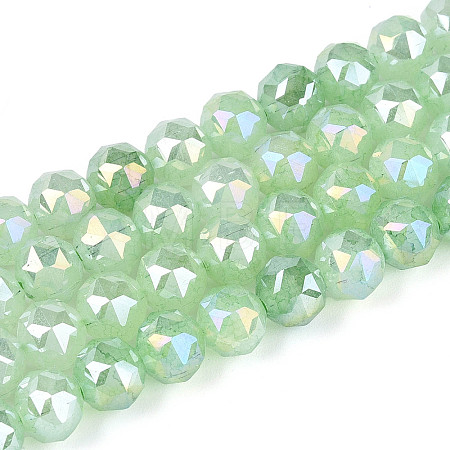 Anti-Tarnish Electroplate Glass Beads Strands GLAA-N064-8mm-09-1