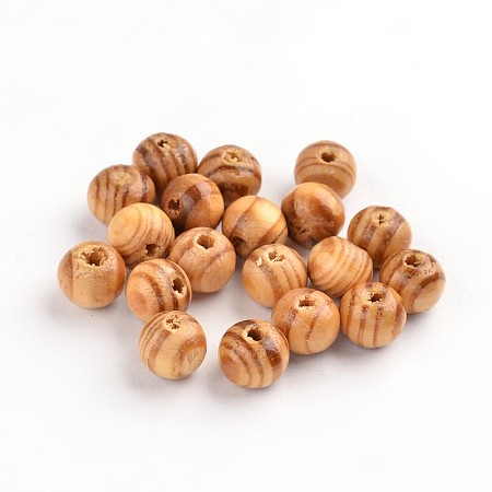 Undyed Natural Wood Beads X-TB611Y-8mm-LF-1