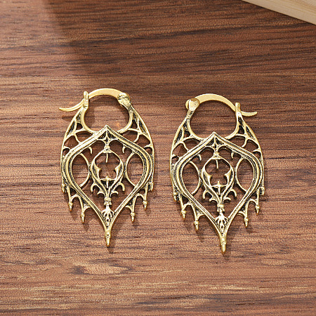 Retro Alloy Hollow Chandelier Hoop Earrings for Women WGBBCC7-01-1