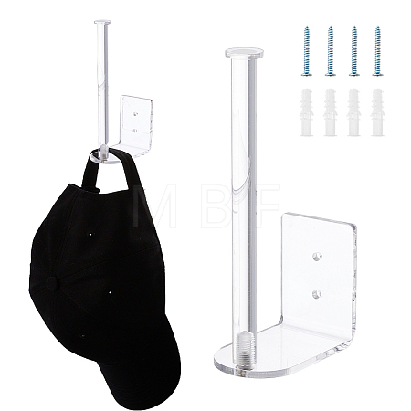 2Pcs Acrylic Wall Mount Hat Display Rack AJEW-WH0696-869-1