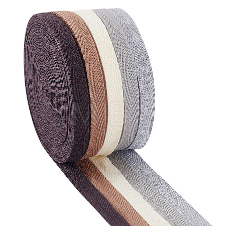 45 Yards 5 Colors Flat Polycotton Twill Tape Ribbon OCOR-PH0002-81A-1