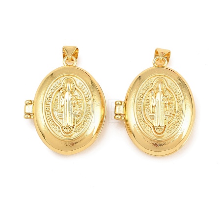 Religion Brass Locket Pendants KK-D232-21G-02-1