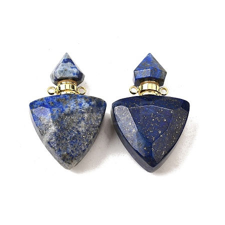 Natural Lapis Lazuli Perfume Bottle Pendants G-L623-10G-04-1