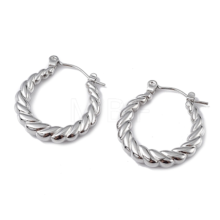 Non-Tarnish 304 Stainless Steel Twist Teardrop Hoop Earrings for Women EJEW-I284-10P-1