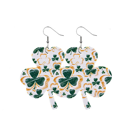 Saint Patrick's Day Imitation Leather Dangle Earrings FS-WG4E1C6-03-1