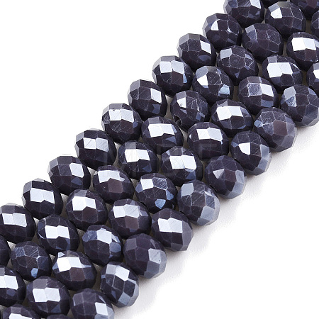 Electroplate Glass Beads Strands EGLA-A044-P8mm-A11-1