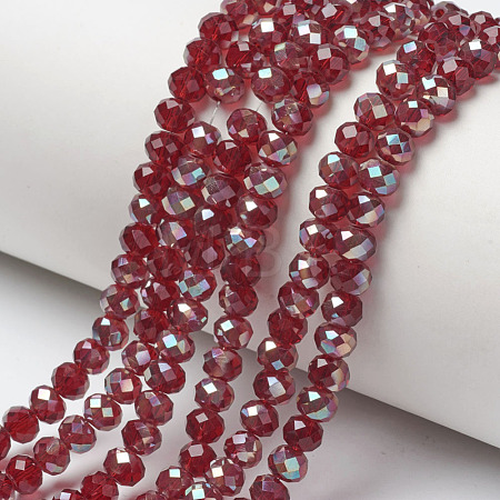 Electroplate Glass Beads Strands EGLA-A034-T4mm-J10-1
