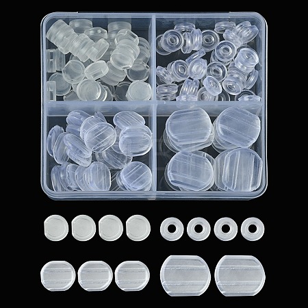 146Pcs 4 Style PVC & Silicone Comfort Clip on Earring Pads KY-FS0001-19-1