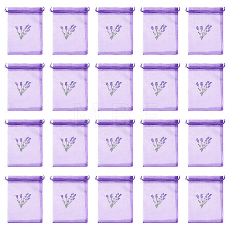 20Pcs Polyester Mesh Sachet Packing Drawstring Bgas ABAG-TA0002-20A-1