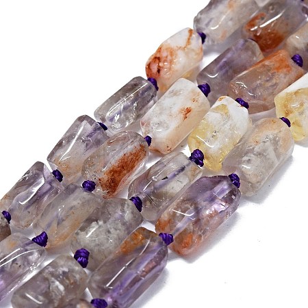 Natural Purple Lodolite Quartz Beads Strands G-O170-116-1-1